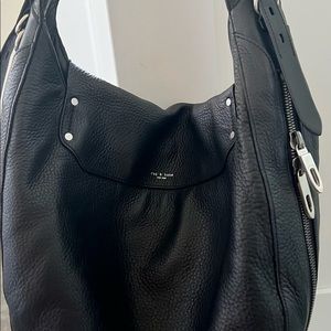 Rag & Bone Bradbury Black Large Flap Hobo Bag